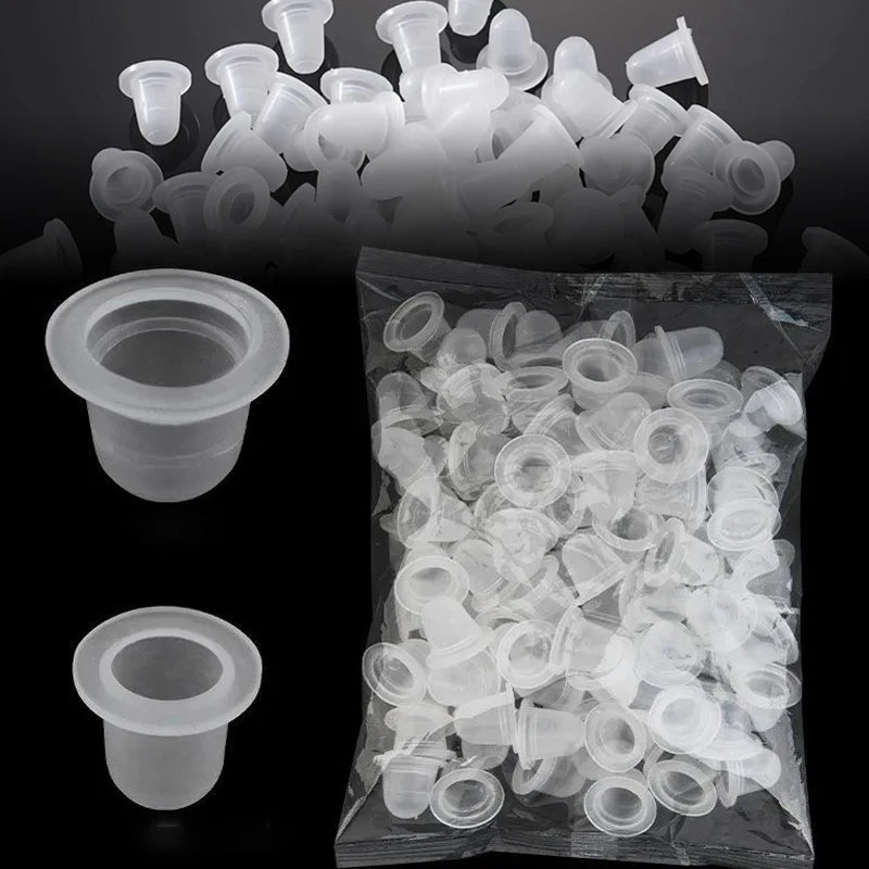 100pcs Tattoo Cup Makeup Holder Silicone Pigment Cups Ink Cups Silicone Pigment Cups Pigment Tattoo Ink Caps Cup Accessories HIP