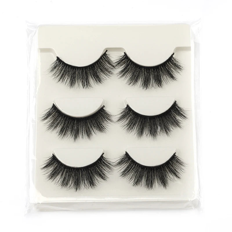 YSDO Fox Half Eye Lashes Soft Natural Faux Mink Eyelashes Fake Lashes Natural Look Short Wispy Clear Band Lash Makeup Multipack HIP 3pairs-G301W