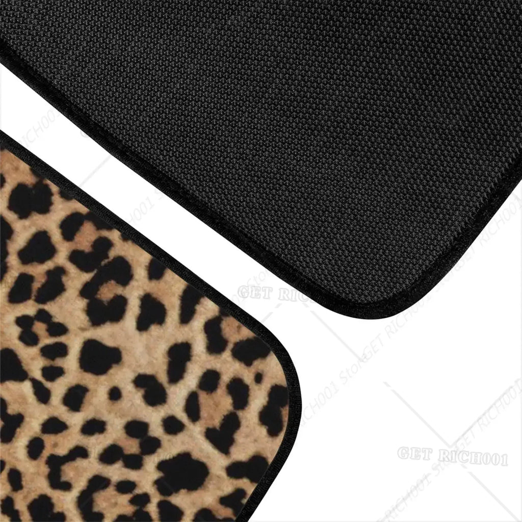 Leopard Print Car Floor Mats – 4-Piece All-Weather Universal Set Car Floor Mats HIP