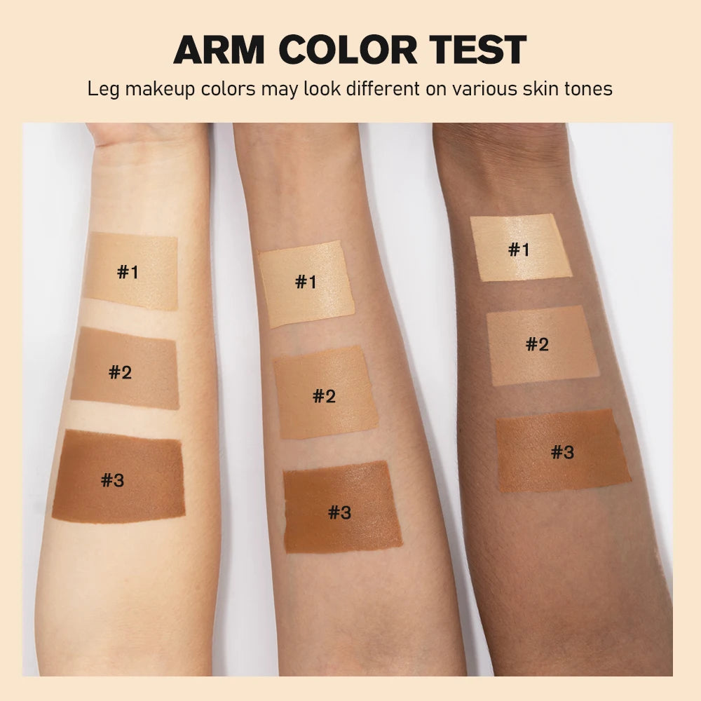 Free Brush With100ml Bronze Leg Body Foundation Long Lasting Waterproof Tanning Makeup Cream Even Skin Tone Makeup HIP