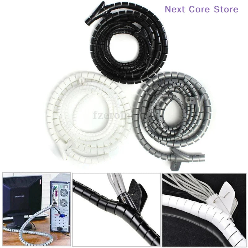 1M 8mm Spiral Wire Wrap Sleeving – Cable Organizer & Protector Cable Wrap Sleeve HIP