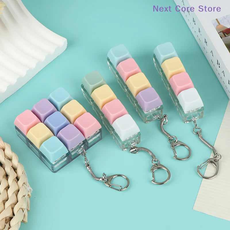 Macaron Keycap Keychain – Mechanical Click Sensory Fidget Toy Fidget Keychain Toy HIP