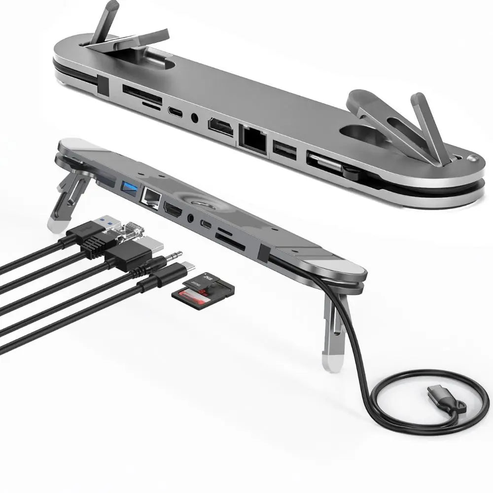 7-in-1 USB-C Laptop Docking Station Stand – 4K & Gigabit USB-C Docking Station HIP