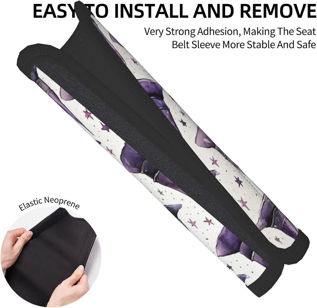 Halloween Witch Hat Seat Belt Covers – 2-Pack Neoprene Pads Seat Belt Cover HIP