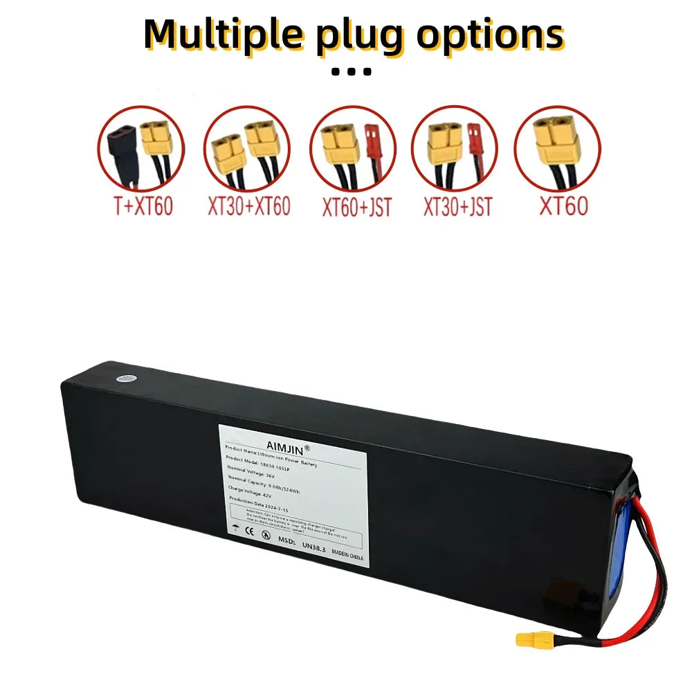 36V 9000mAh 10S3P Li-Ion Battery Pack for E-Scooters + BMS E-Scooter Battery Pack HIP