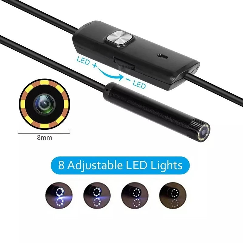7mm USB-C Borescope Inspection Camera – 6 LED Waterproof Borescope Inspection Camera HIP
