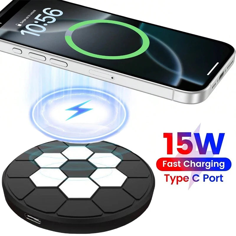 15W Fast Wireless Charger Pad – Qi, Type-C, iPhone & Samsung Wireless Charging Pad HIP