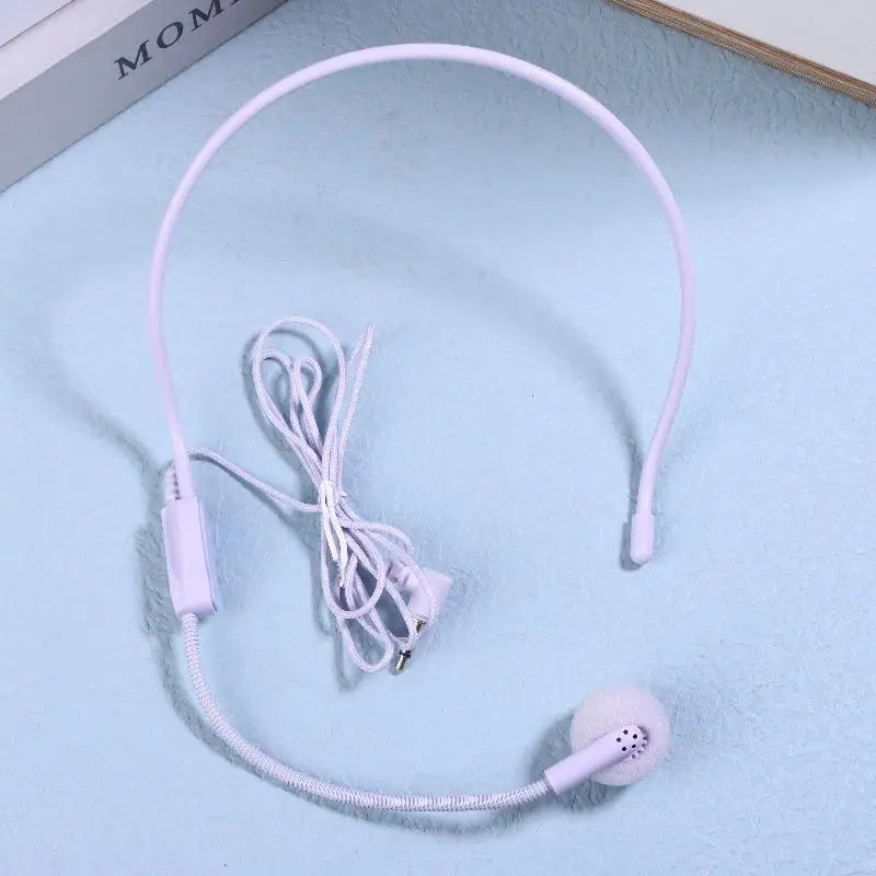 Head-Mounted Headset Microphone 3.5mm – Teaching & Meetings Headset Microphone HIP Purple