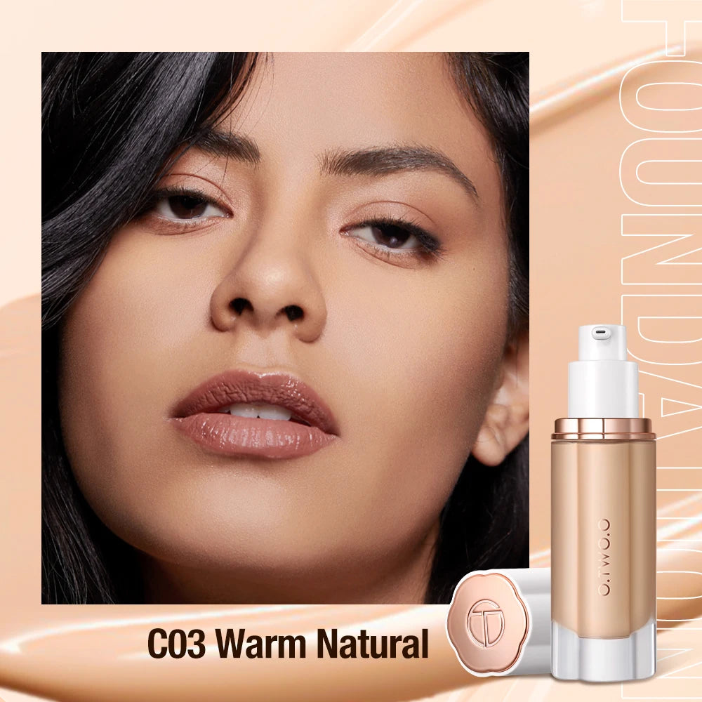 O.TWO.O Liquid Foundation Cream Face 30ml High Coverage Makeup Base Soft Mist Locking Waterproof Concealer Makeup Foundation HIP C03 China Mainland