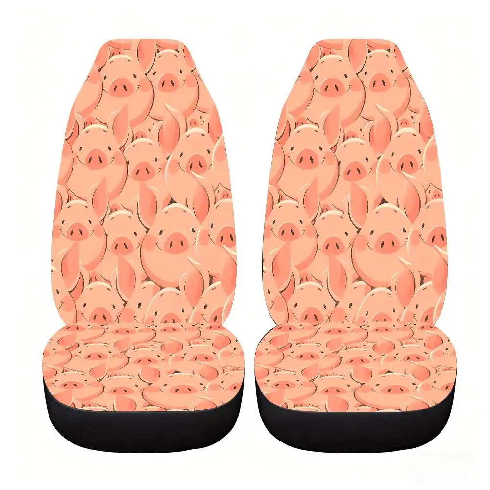 2-Pack Smiling Pig Car Seat Covers – High Back, All Seasons Car Seat Covers HIP 1