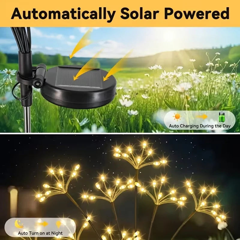 6-Head 60-LED Solar Firework Garden Lights – IP65 Waterproof Solar Garden Light HIP