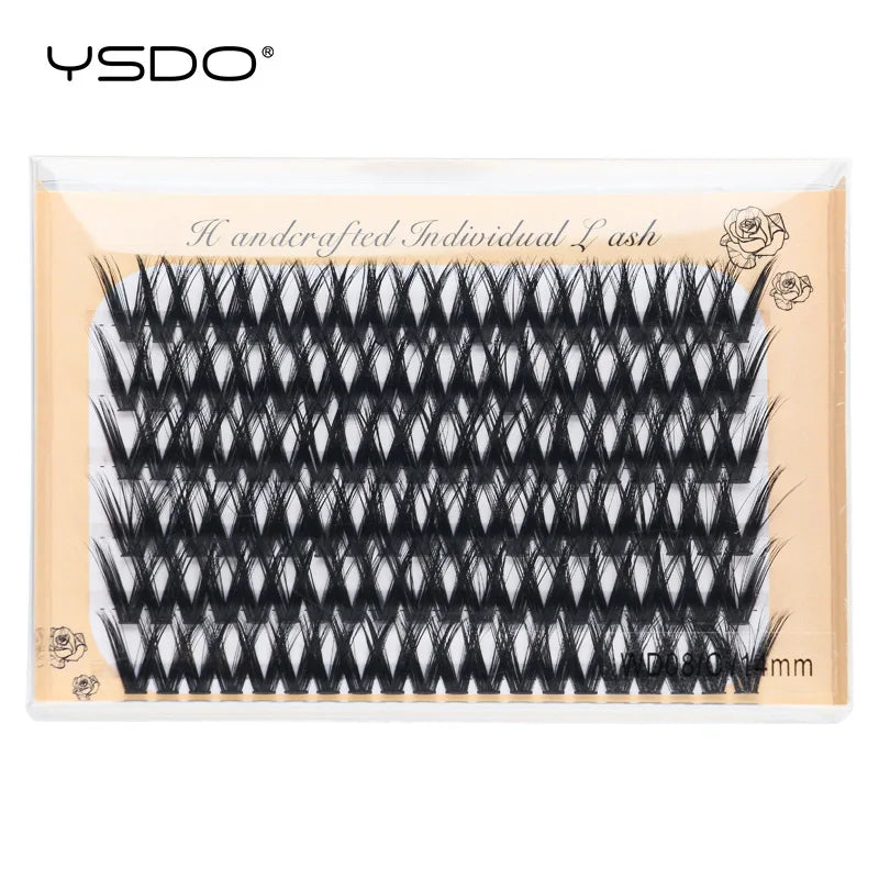 YSDO 6 Rows 120 Clusters False eyelashes Thick V-shaped natural Individual eyelash extension lash bunches fake lashes make HIP WD08-14mm C