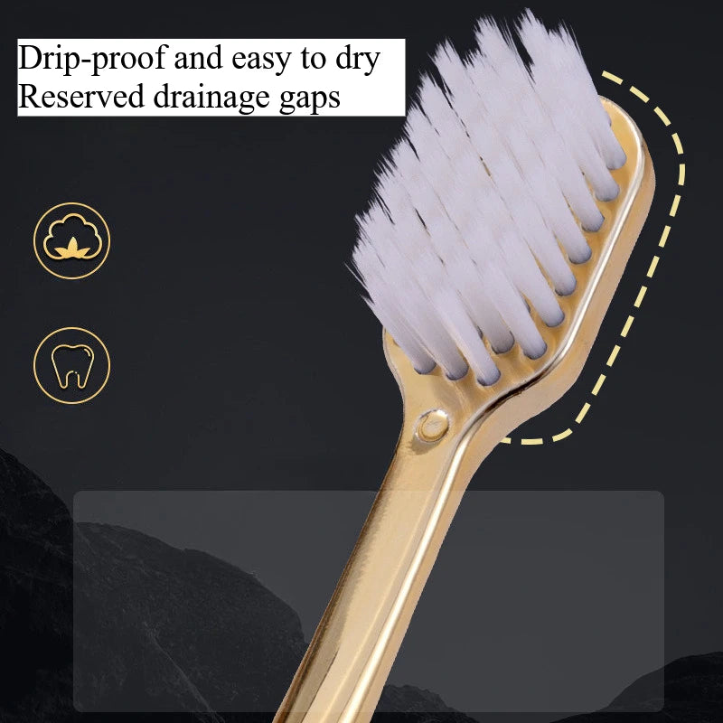 Soft Toothbrush Men Women Adult Tooth Brush Gold Silver Dental Brushes Elegance Gentle Toothbrushes Drop Shipping HIP