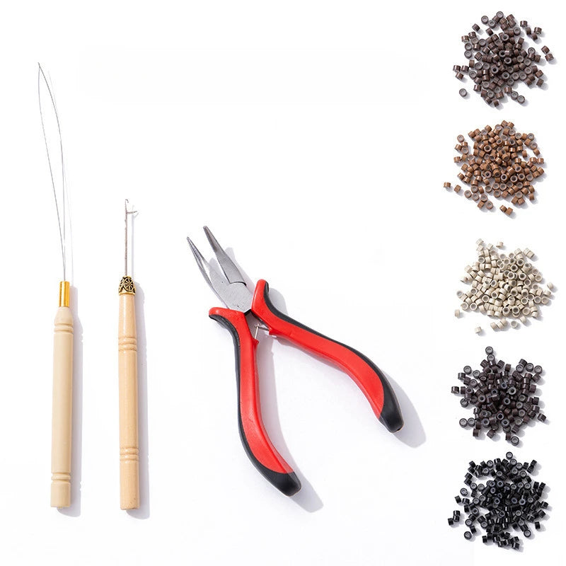 New Wig Extension Tools Micro Silicone Lined Rings/Links/Beads MICRO Ring Link Crimp Beads Hair Extensions Tools HIP