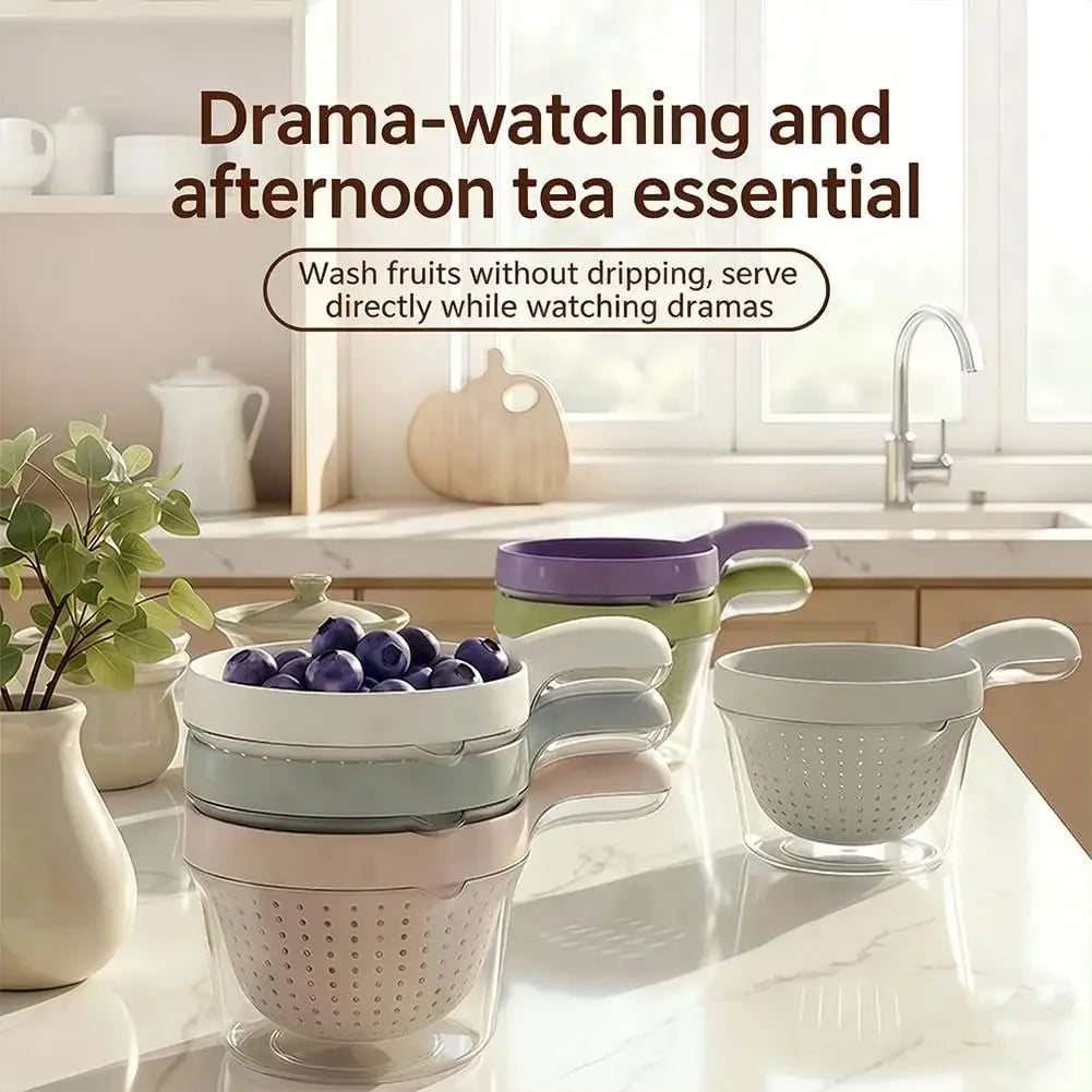 2-in-1 Colander & Mixing Bowl Set – BPA-Free Kitchen Strainer Colander Mixing Bowl Set HIP
