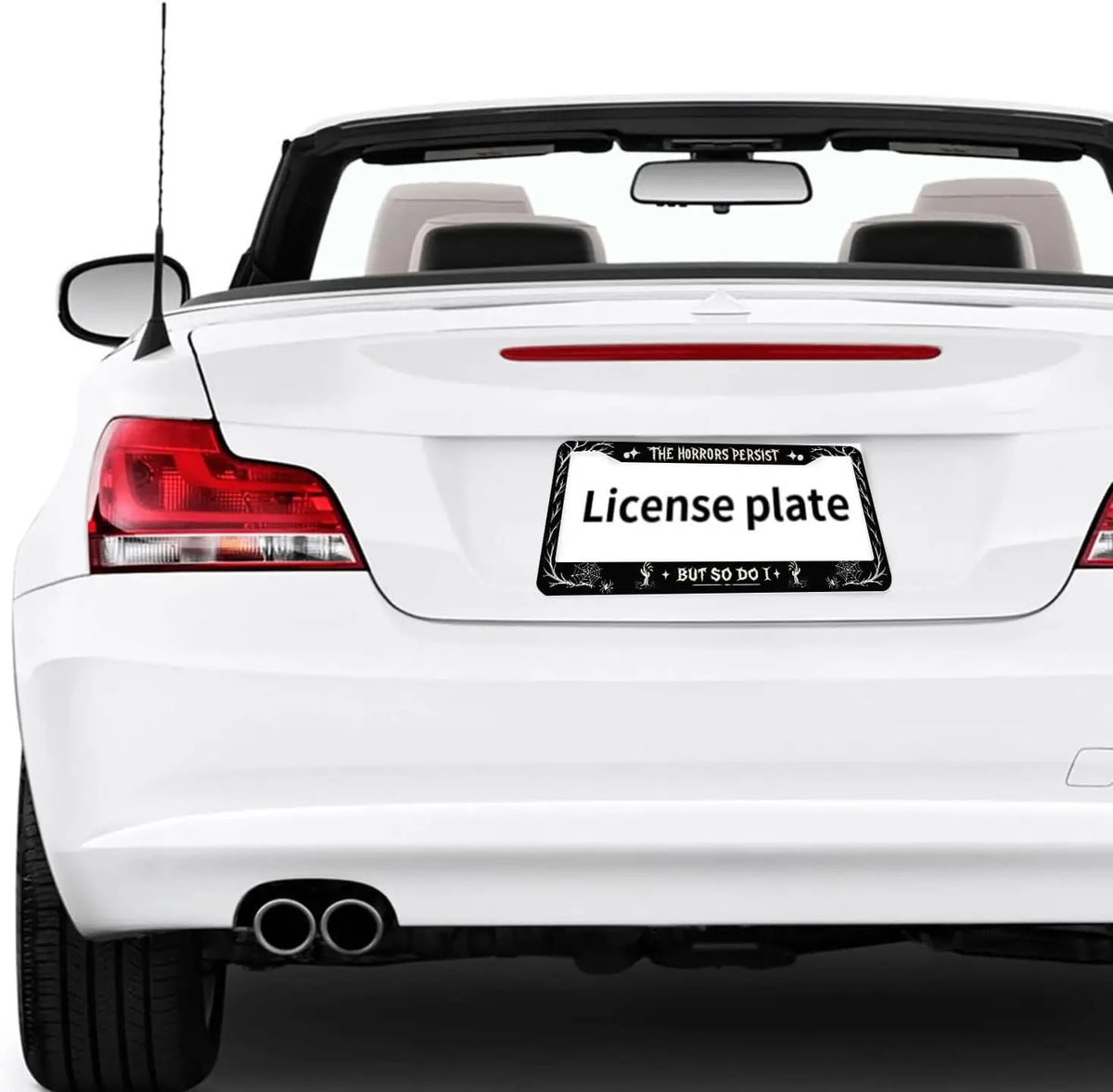 Gothic Spider Web Skeleton License Plate Frames – 2-Pack Steel License Plate Frame HIP