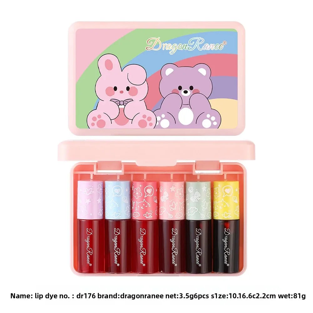 Dragon Ranee 6-Pc Lip & Cheek Gloss Set – Hydrating Mini Lip Dye Lip & Cheek Gloss Set HIP