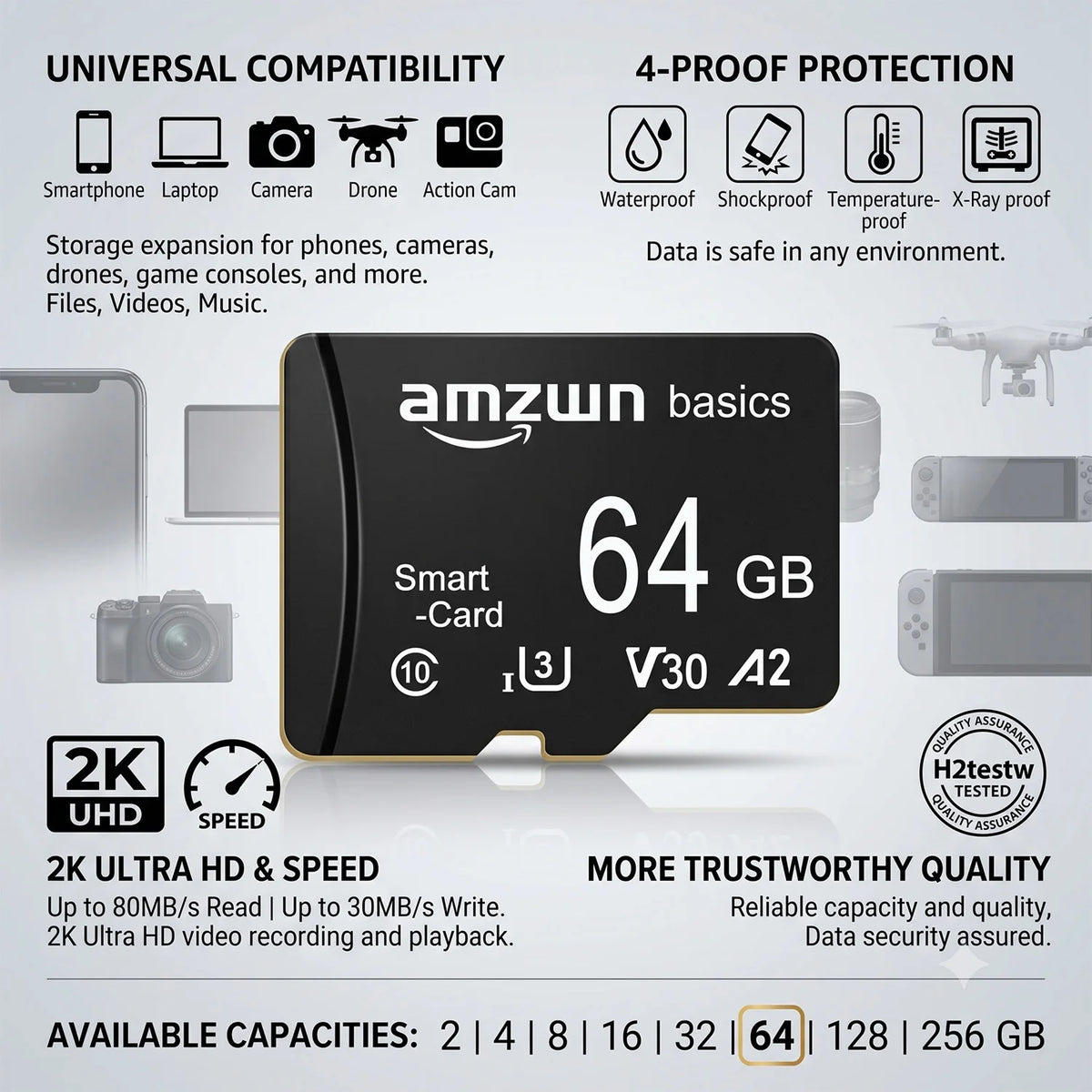 High-Speed Micro SD Card Class 10 | 2GB to 256GB TF Card Micro SD Memory Card HIP