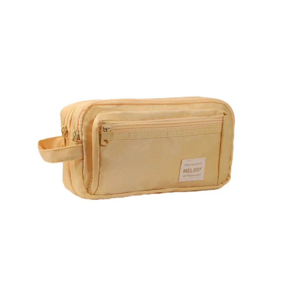 Large Capacity Pencil Case – Multi-Function Fabric Pen Bag Pencil Case Bag HIP Light Brown