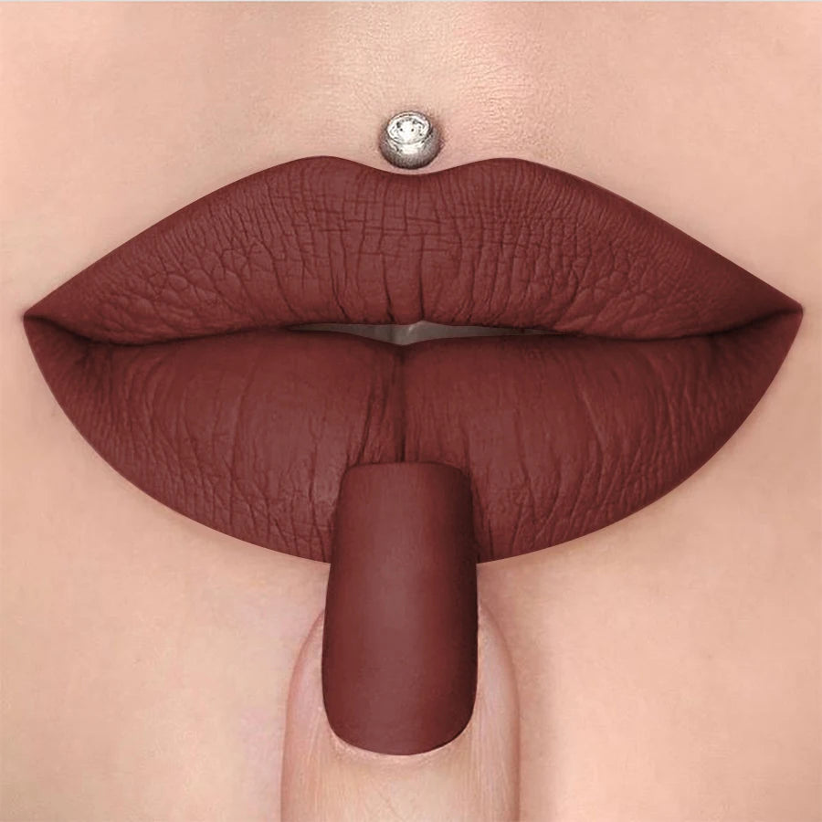 1PC 15 Colors Nude Velet Matte Lipstick Pen Waterproof Long Lasting Red Pink Lip Liner Pen Korean Makeup Lip Tint Lip Glaze HIP 09