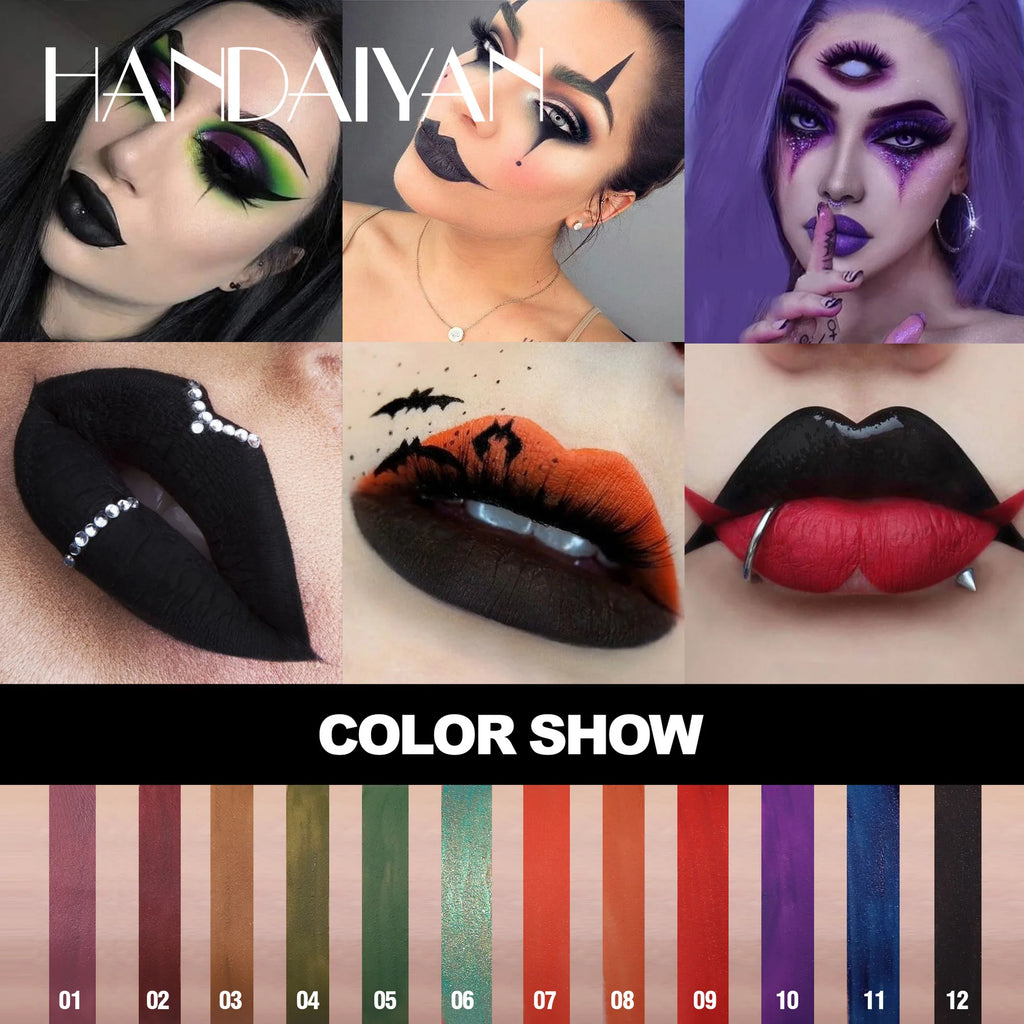 Gothic Matte Lipstick – Velvet Waterproof Long-Lasting Dark Lip Matte Lipstick HIP