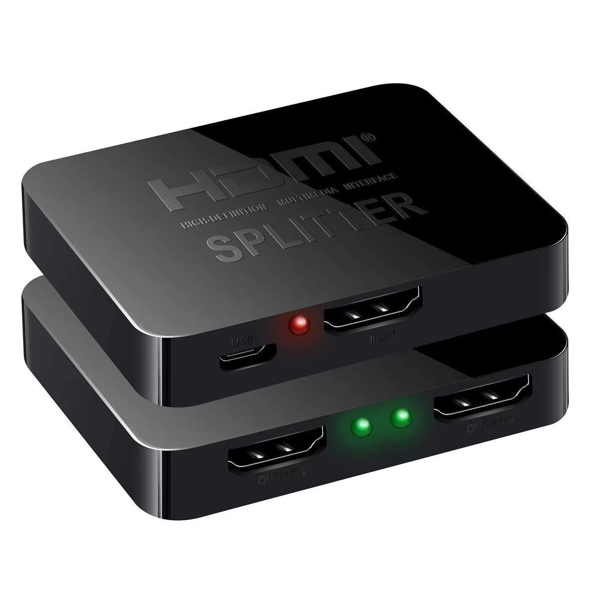 HDMI Splitter 1 in 2 Out – 1080p Dual Display, 3D & Deep Color HDMI Video Splitter HIP black