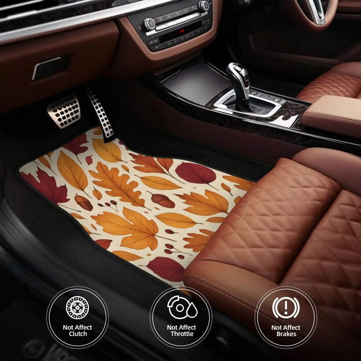 4-Piece Autumn Leaves Car Floor Mats – Anti-Slip & Washable Car Floor Mats HIP