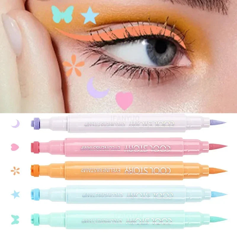Colorful Butterfly Eyeliner Stamp Pen Star Moon Seal Long Lasting Waterproof Liquid Eye Liner Pencil Eyes Makeup Cosmetic 1/5PCS HIP