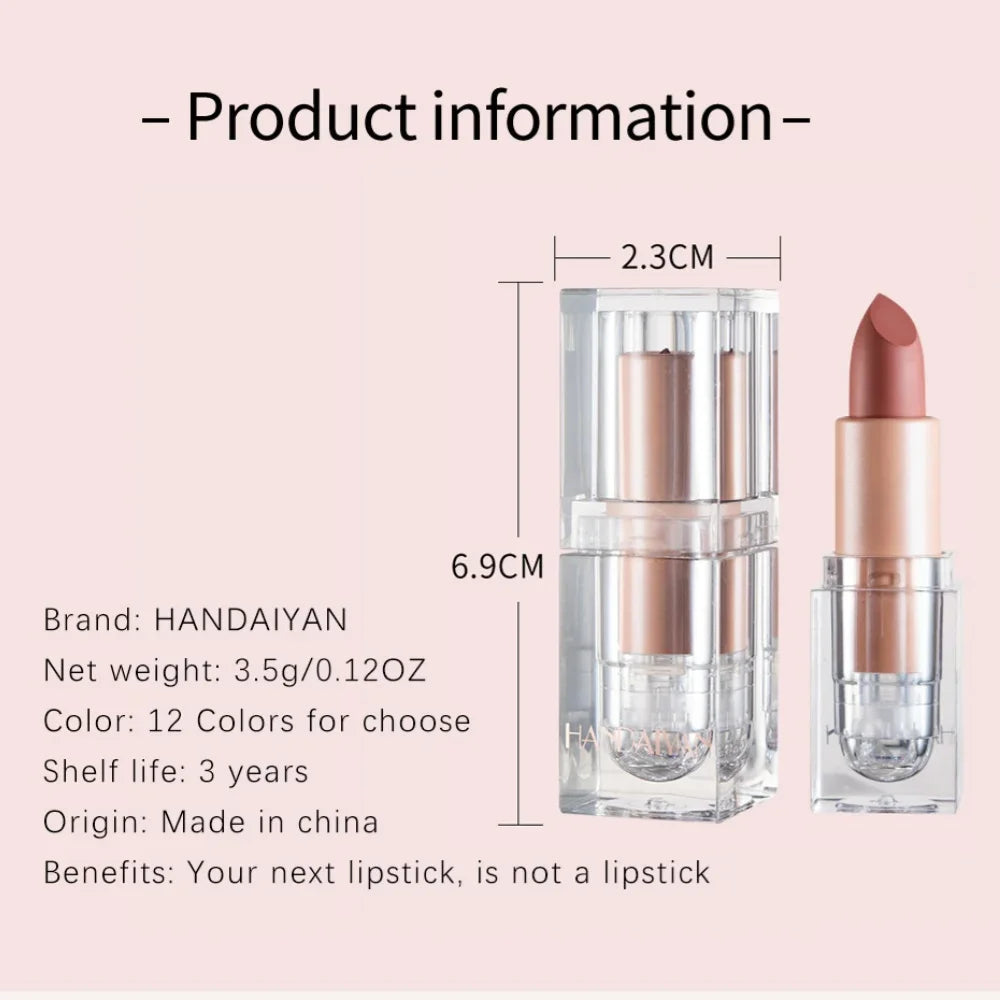 HANDAIYAN Matte Nude Lipstick – Velvet, Waterproof, Long-Lasting Matte Lipstick HIP