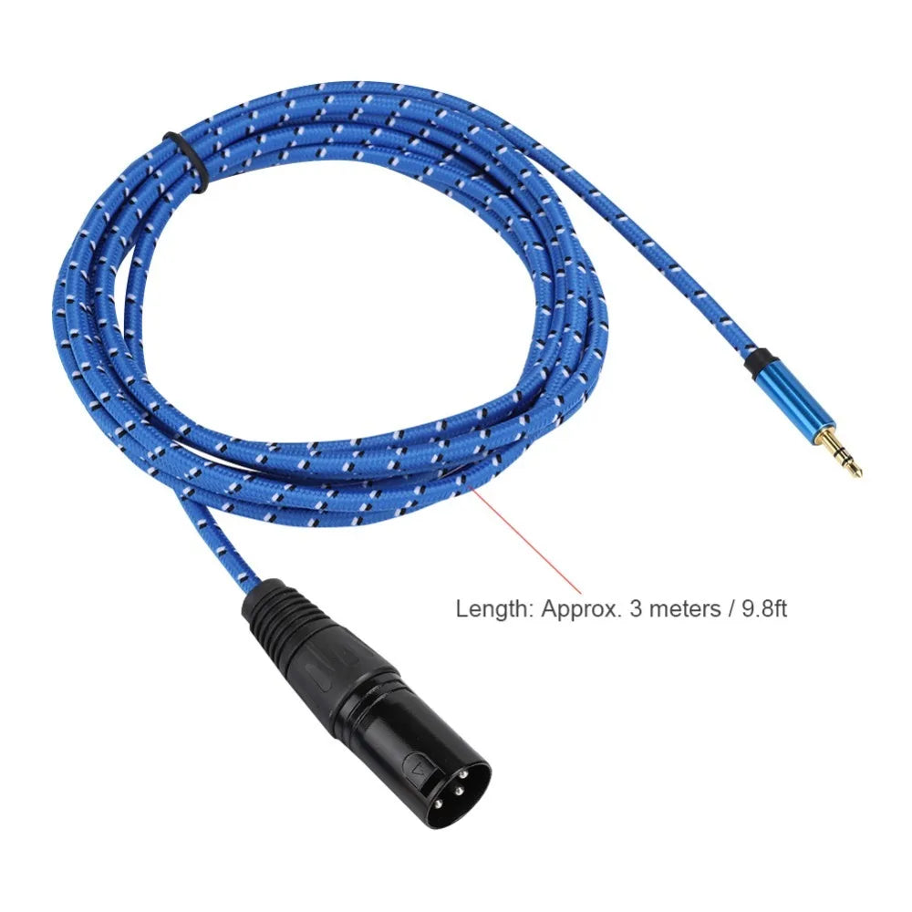 3M 3.5mm to XLR Male 3-Pin Audio Patch Cable – Blue Audio Patch Cable HIP