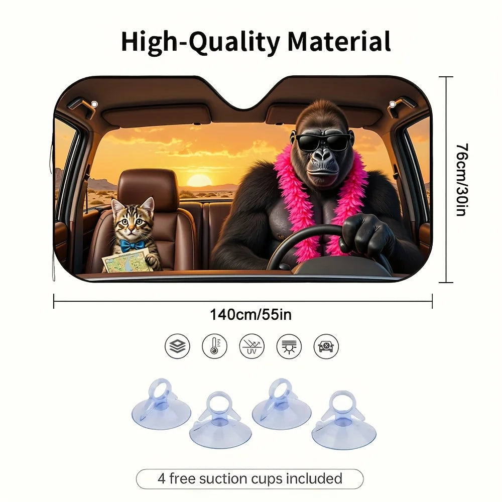Sunset Animal Car Sunshade – Collapsible with Suction Cups Car Sunshade HIP