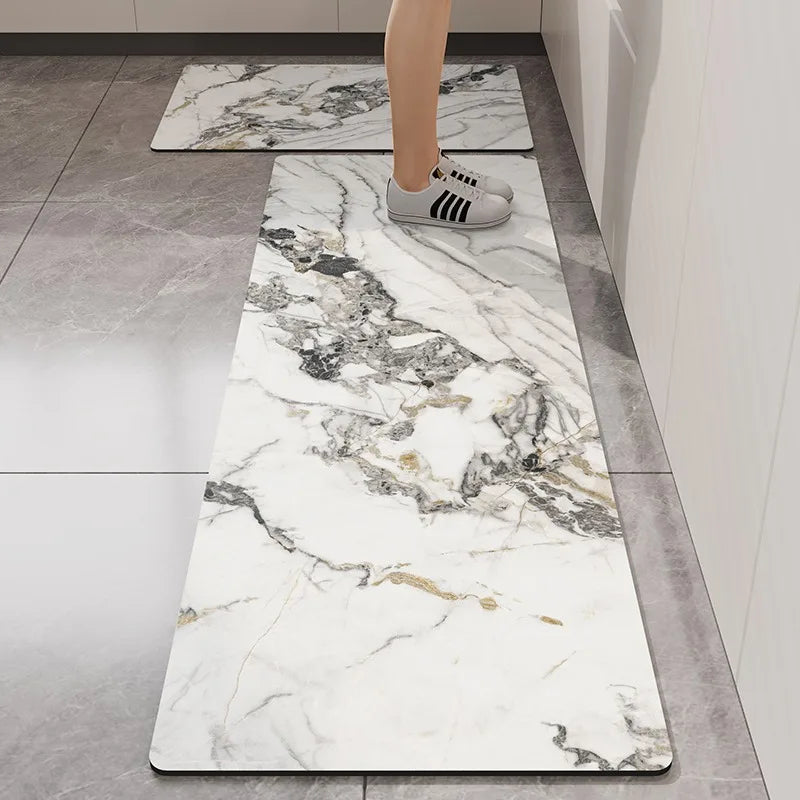 PVC Leather Kitchen Floor Mat – Non-Slip Waterproof Marble Rug Kitchen Floor Mat HIP GU4690-P 1pc 50x160cm
