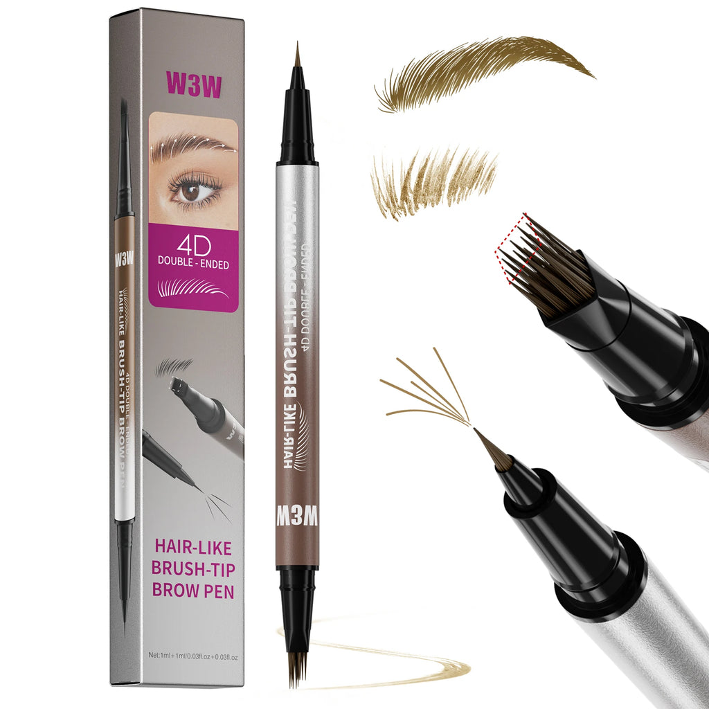 Dual-Ended Waterproof Eyebrow Pencil – 4D Microblading Liquid Pen Eyebrow Pencil HIP 01