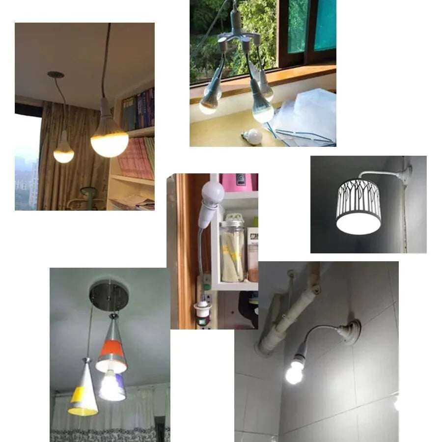 Flexible E27 to E27 Lamp Base Holder Bulb Socket Adapter 6/9/15/20/30/35/60cm Extension Light Socket Converter Fitting 110V 220V HIP