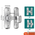 Heavy Alloy Safety Sliding Door Lock 90/180 Degree Flip Hardware Anti-theft Lock Zinc Alloy Door Bolt Safety Lock HIP Silver