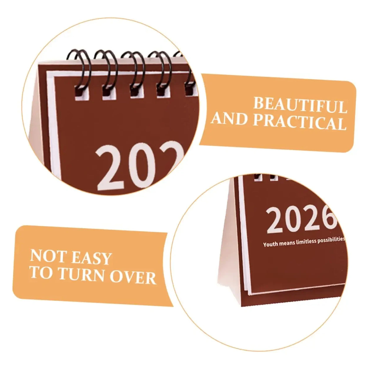 2026 Mini Spiral-Bound Desk Calendar – Office & Desktop Decor Desk Calendar HIP