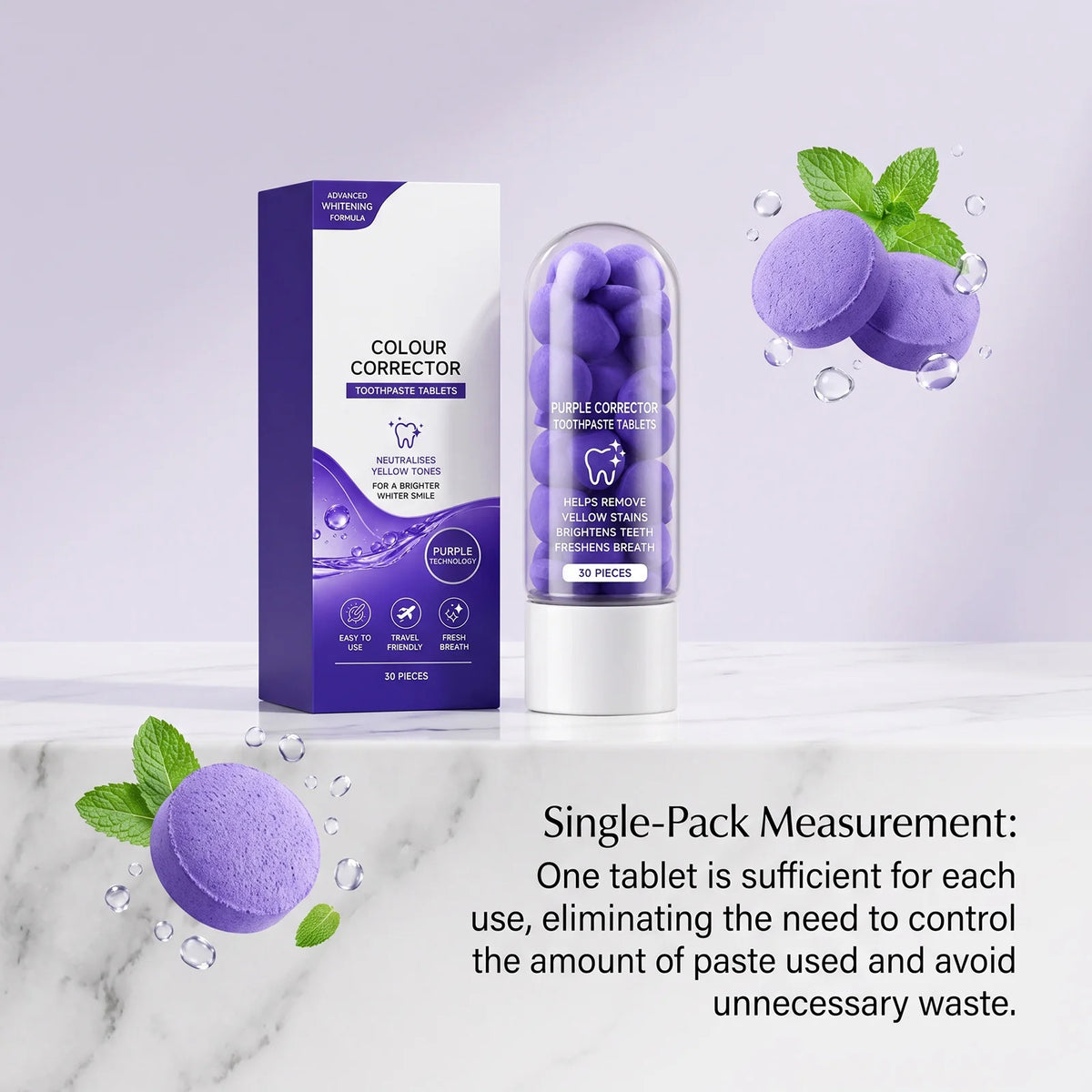 Purple Toothpaste Tablets – Brightening & Fresh Breath | 30 Tabs Toothpaste Tablets HIP