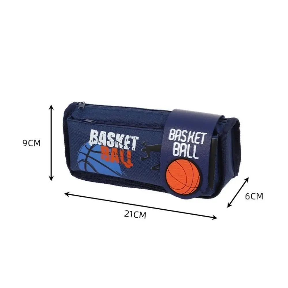 Large Canvas Pencil Case – Basketball Cartoon Pen Bag Canvas Pencil Case HIP