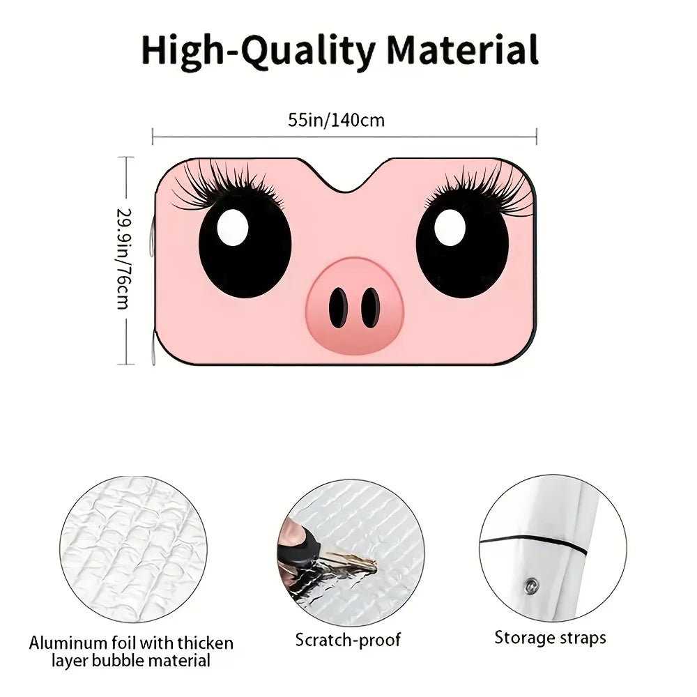 Cartoon Pig Foldable Car Sun Visor – Fun Summer Auto Accessory Car Sun Visor HIP