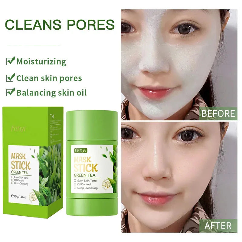 Green Tea Solid Face Mask Stick – Cleanse, Brighten & Hydrate Solid Face Mask Stick HIP