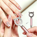 2-in-1 Kitty Round Ring Cat Eye Magnet Powerful Circle Magnetic Ball for Galaxy French Hollow Nail Art Gel Polish Manicure Tool HIP Pink-1Pc