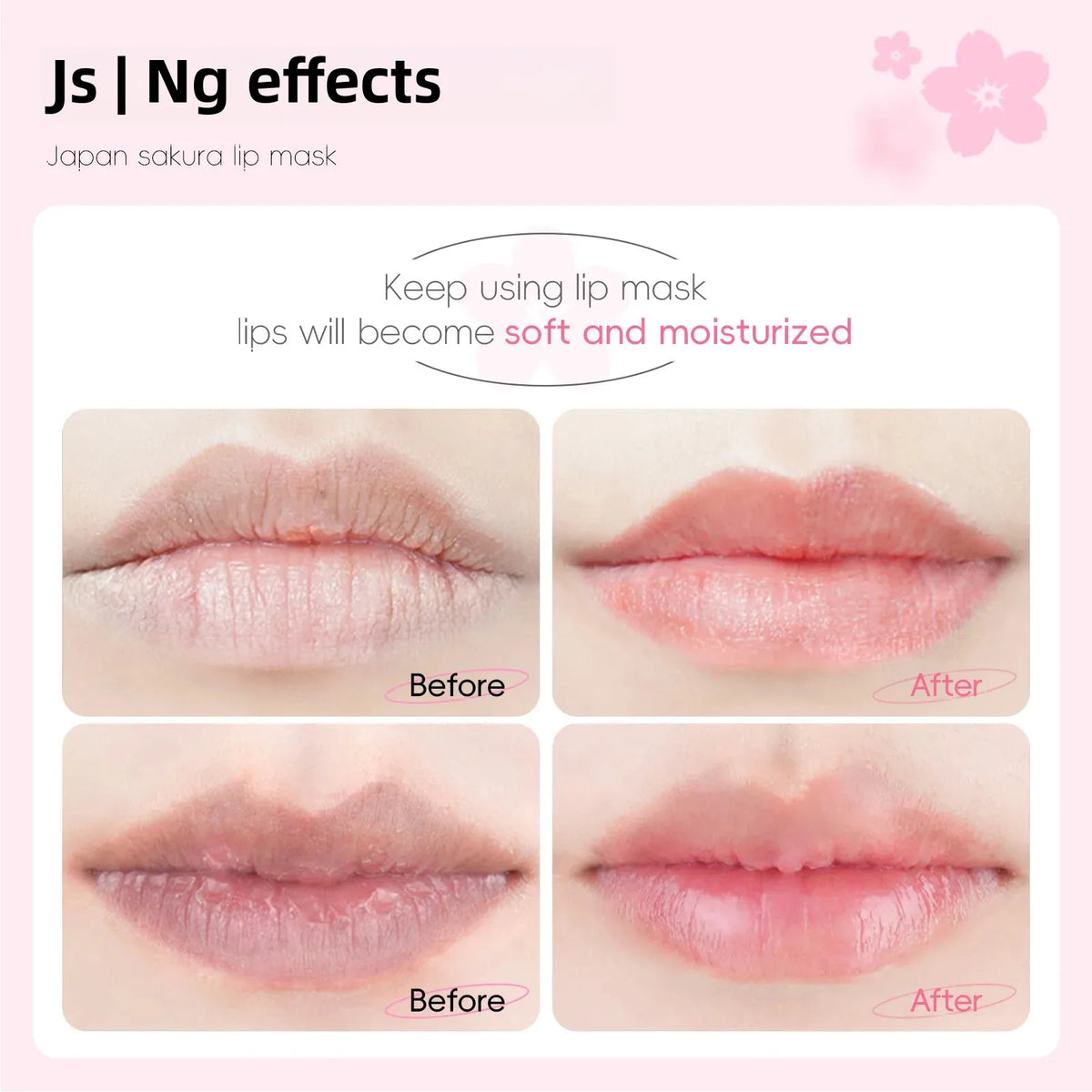 LAIKOU Sakura Collagen Lip Mask – Hydrating Gel Pads 6g Lip Treatment Mask HIP