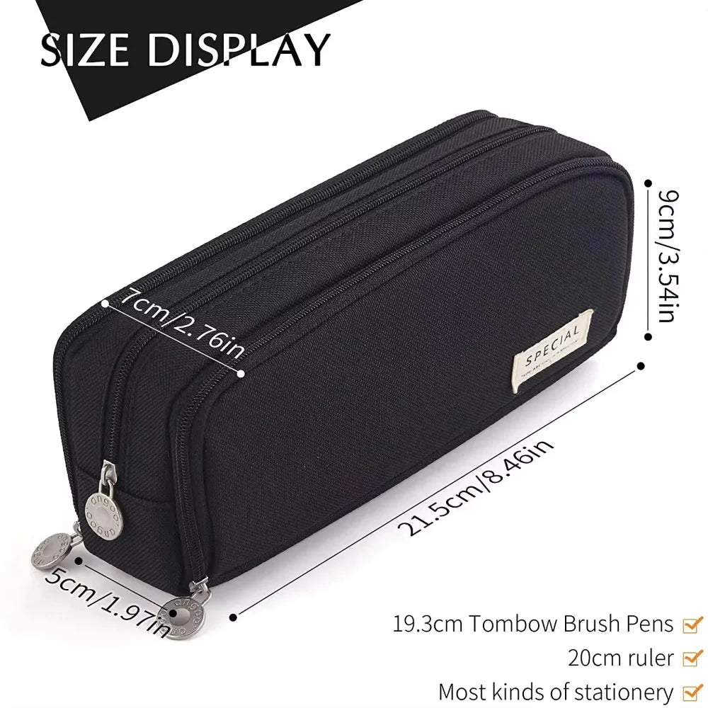 3-Layer Large Capacity Pencil Case – Zipper Stationery Organizer Pencil Case Organizer HIP