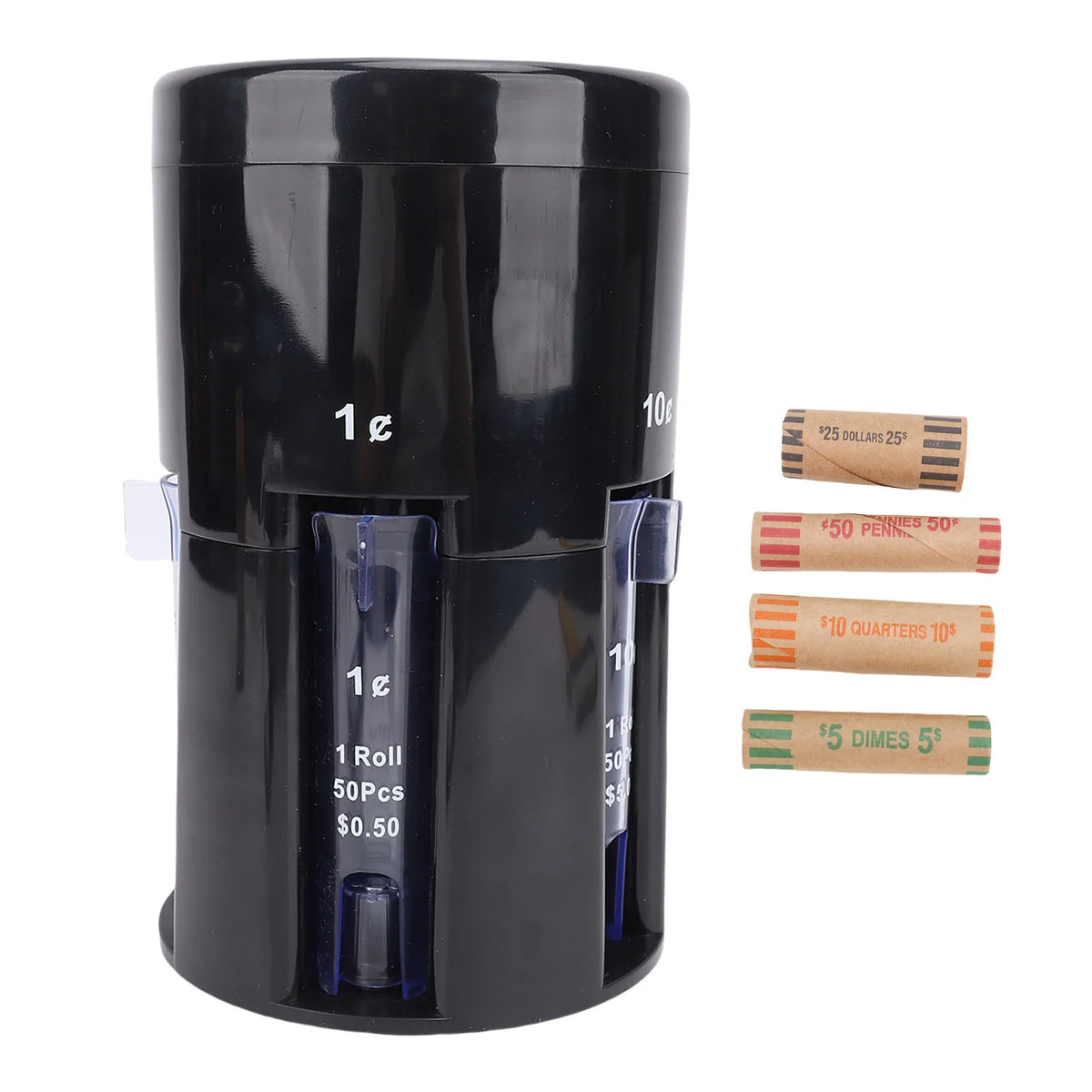 5 in 1 Automatic Coin Sorter Compact Space Saving Enhanced Efficiency Digital Coin Sorter for Home Office Store HIP black