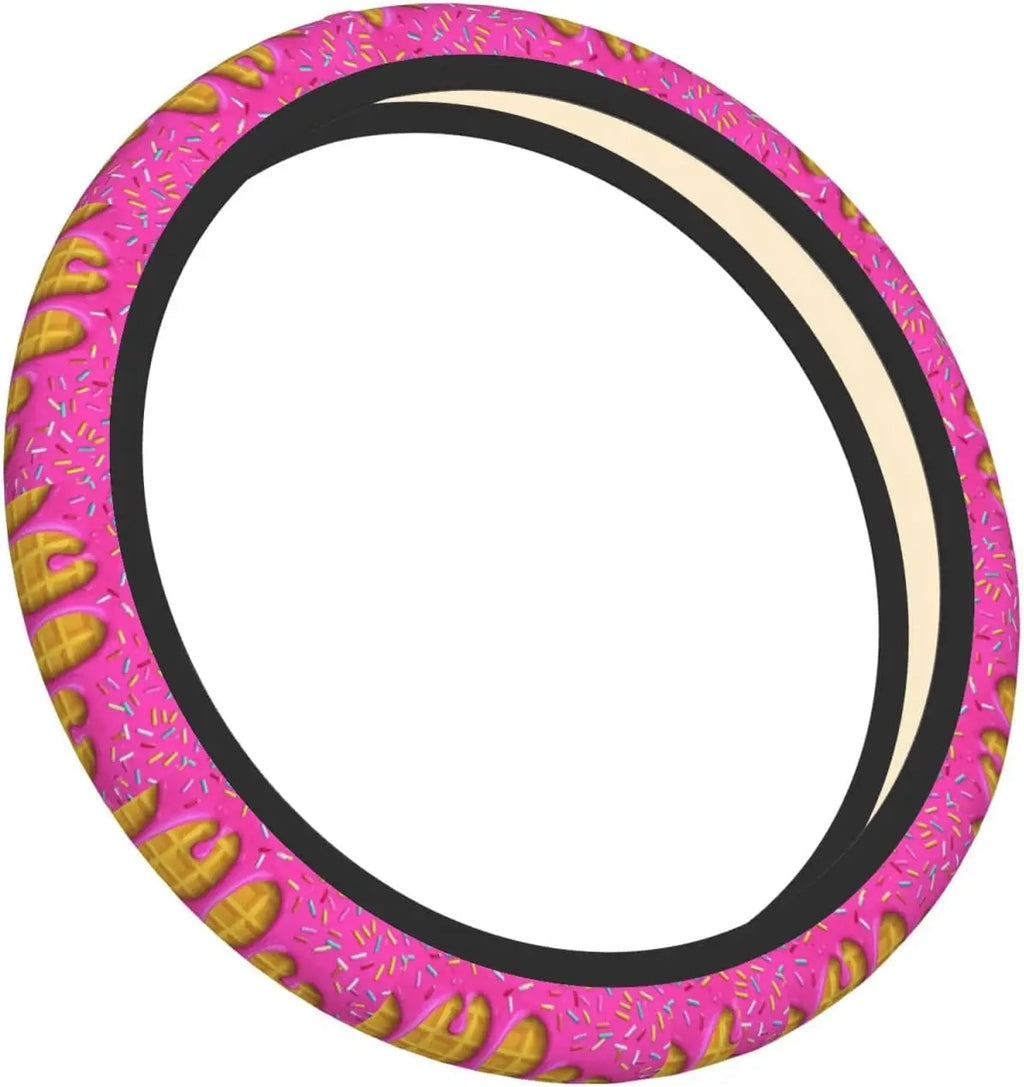 Fuchsia Icing Drip Steering Wheel Cover – 15" Universal Fit Steering Wheel Cover HIP