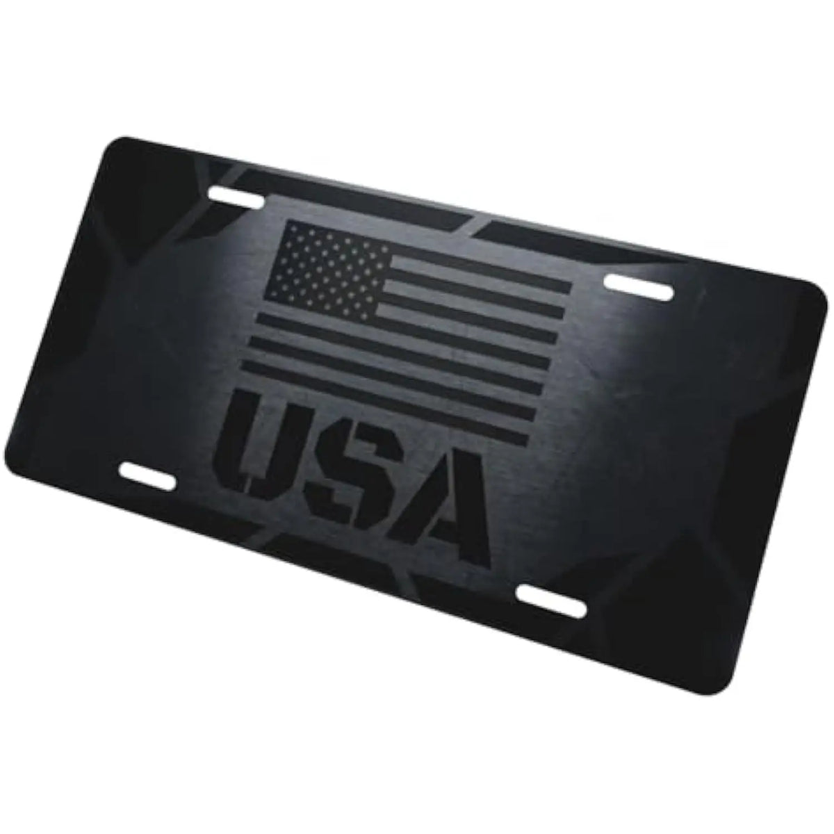 Blackout USA Flag Aluminum License Plate – 6x12 Vanity Tag Decorative License Plate HIP