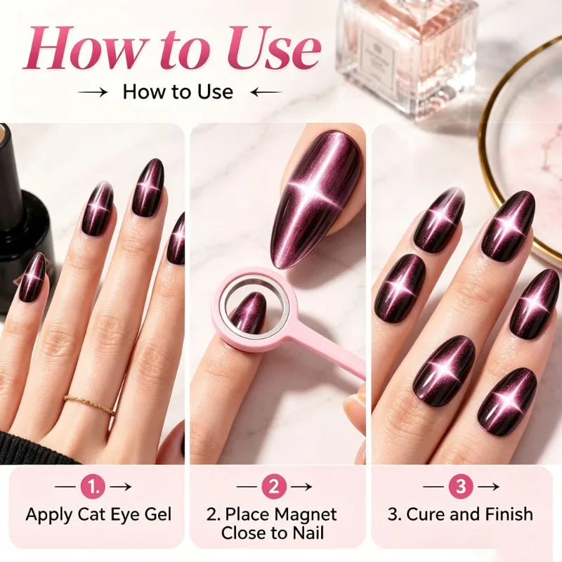 4 Point Star Cat Eye Magnetic Nail Tool Nail Magnet Stick Gel Polish Star Magnet 3D Cat Eye Effect Manicure DIY Nail Supplies HIP