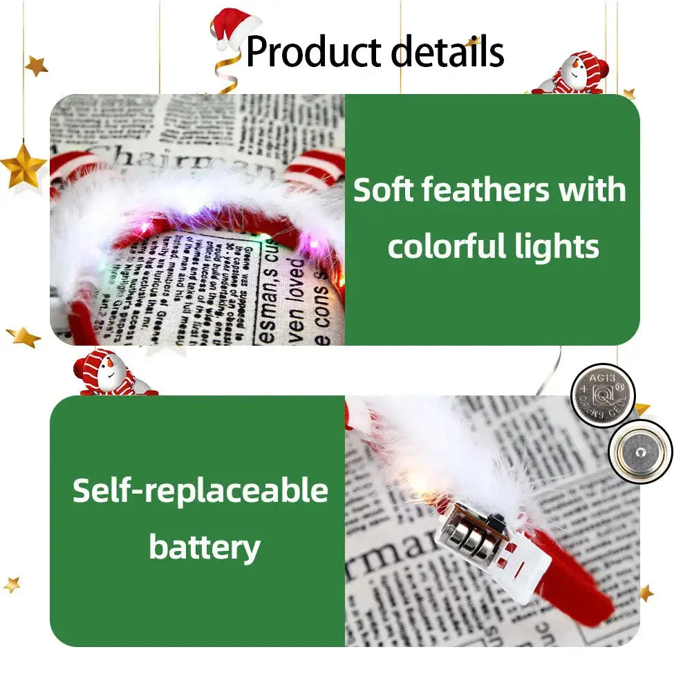 1pc Light Up Christmas Headbands LED Reindeer Christmas Headbands Xmas Antler Headbands for Kids Women Christmas Party Supplies HIP