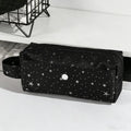 Star Print Large Capacity Pencil Case – Handheld Pen Bag Pencil Case HIP Black