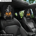 2-Pack Halloween Pumpkin & Wizard Hat Car Pillow Covers Holiday Pillow Covers HIP black